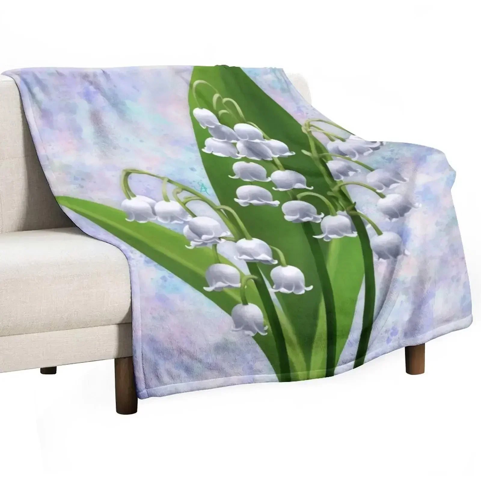 Lily of the Valley Throw Blanket Decorative Throw Plaid funny gift Sleeping Bag for winter Luxury Designer Blankets