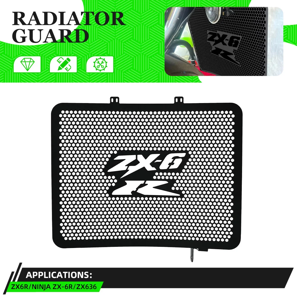 

For Kawasaki Ninja ZX-6R ZX636 ZX-6RR 2003-2004 Motorcycle Accessories Radiator Grille Guard Cover Protector ZX6R ZX6RR ZX-636