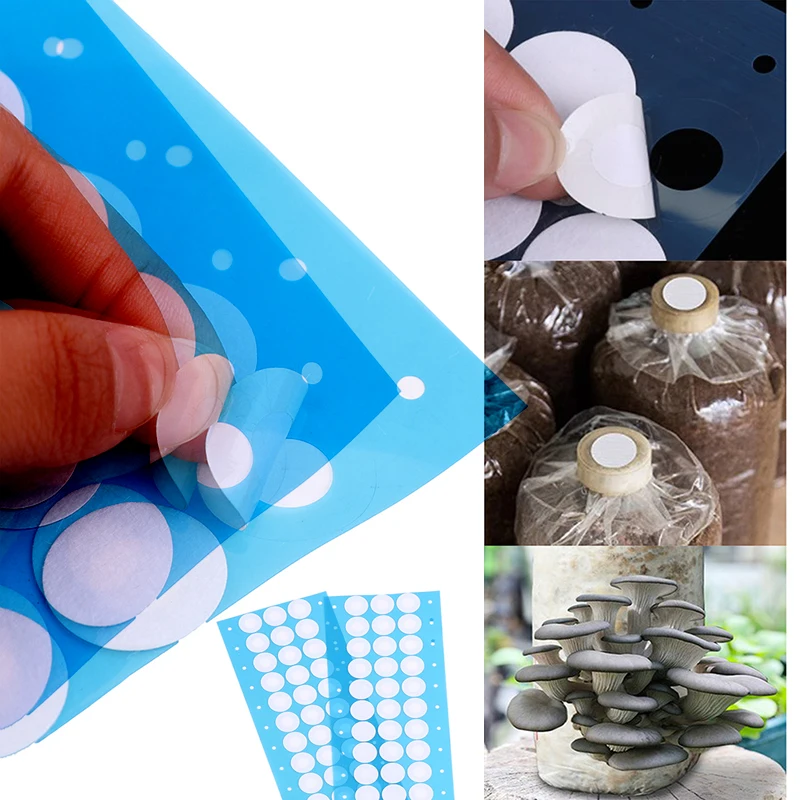 48PCS/Sheet 20mm Synthetic Sterile Mesh Filter Paper Stickers Hydrophobic Breathable Membrane For Mushroom Cultivation Wide Mout