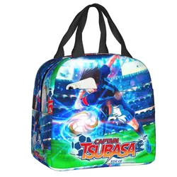 Captain Tsubasa Insulated Lunch Bag for Women Portable Japan Footballer Anime Manga Thermal Cooler Bento Box Office Work School