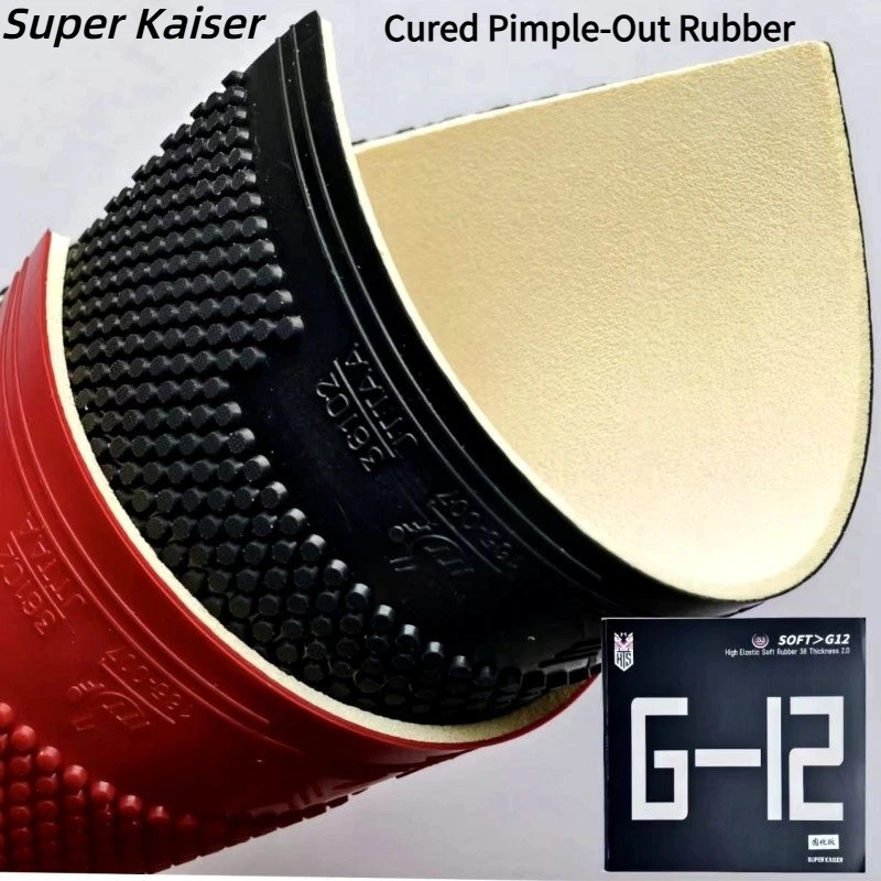 

Super Kaiser G-12 Cured Pimple-Out Table Tennis Rubber with 2.0mm Sponge Offensive Ping Pong Rubber Anti-Loop Sinking Effect