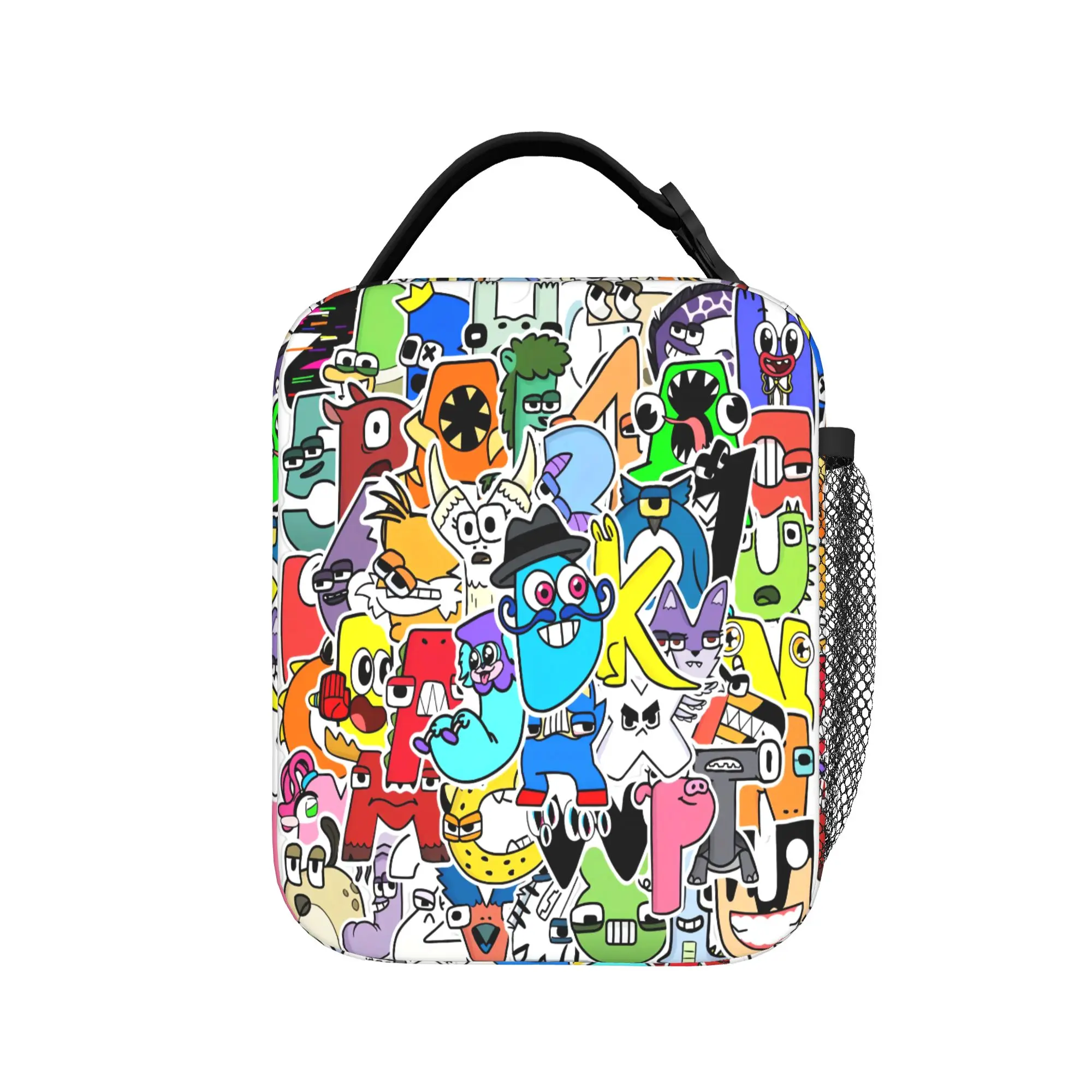 Popular Alphabet Lore Lunch Bag  Vintage Lunch Box Picnic Portable Tote Food Bags For Girls Waterproof Graphic Cooler Bag