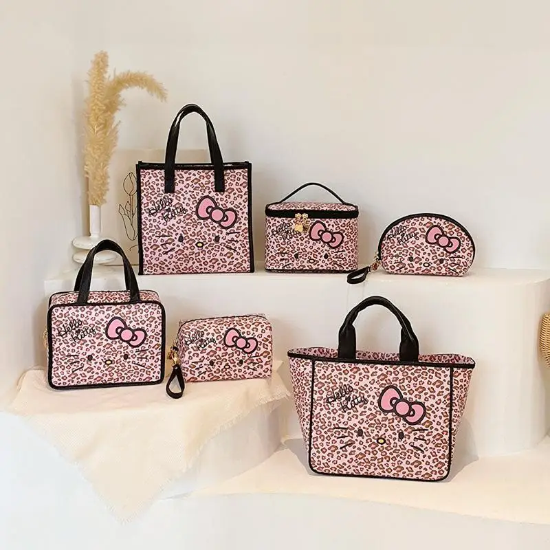 

New Hello Kittys Cosmetic Bag Handheld Wash Bag Cosmetic Bag Good-Looking Lunch Box Bag Cute Cartoon Fashion Festival Gift