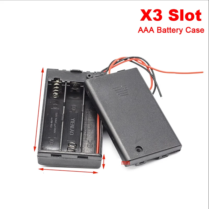 5PCS 2 3 4 Slots AAA Battery Holder Storage Case Box With Switch&Cover Batteries Standard DIY Battery Container Cover On/Off