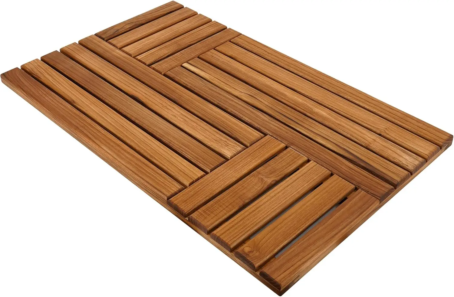 

Large Teak Wood Bath Mat, Non-Slip Shower Mat for Bathroom, Durable Indoor Outdoor Spa Floor Mat