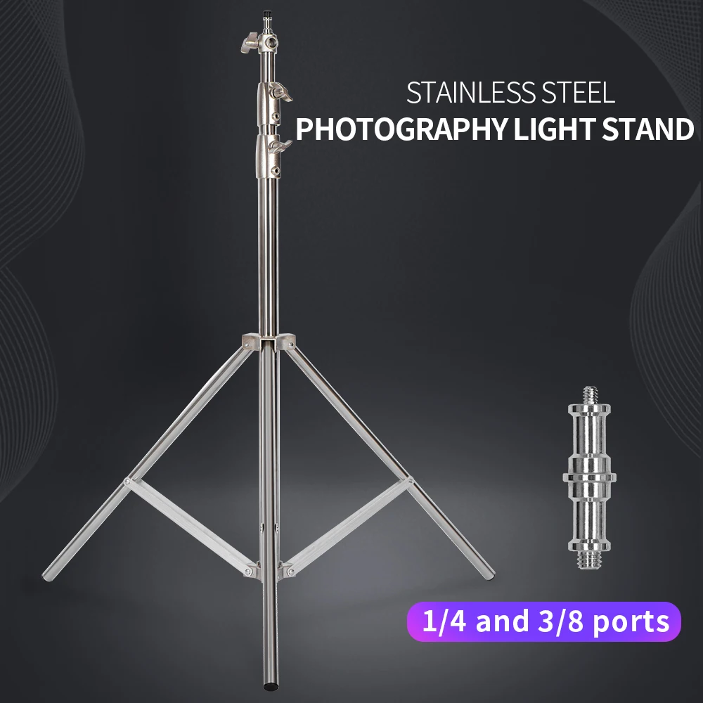 280cm Air Pressure Tripod Bearing 10kg for Camera Stainless Steel Light Stand For Ring Light Live Youtube and Photography Soft