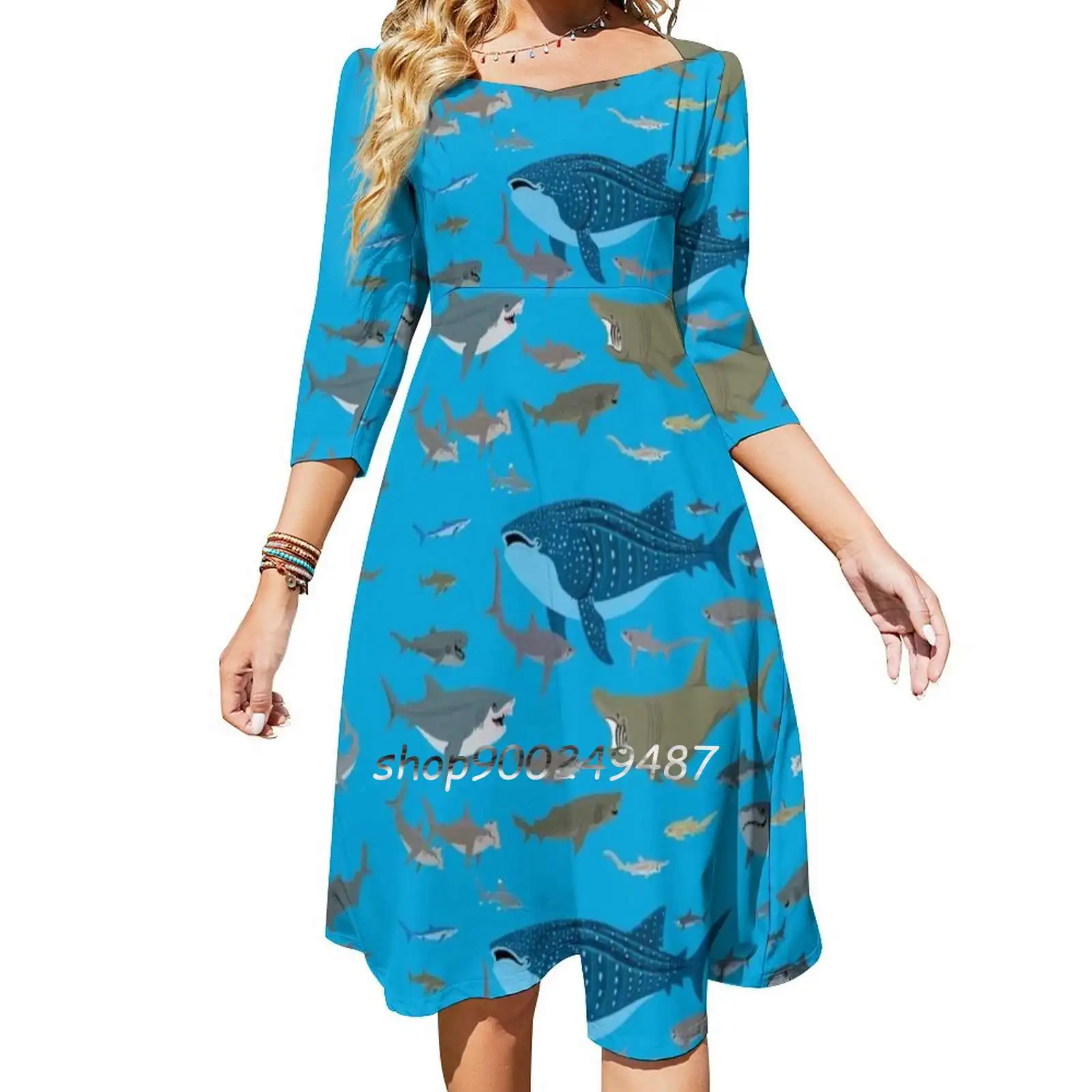 Know Your Sharks Slim Dress With Hollow Waist Autumn Winter Sexy Multiple Styles Dresseses Know Your Species Sharks Great