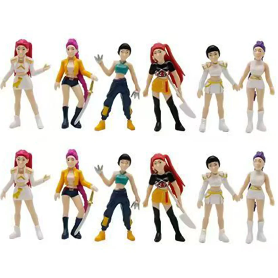 Hto Anime Demon Hunters blind box Demon Hunters Rumi Mira Zoey Tiger Toy Desk Decoration Statues Ornament Kid Christmas Gifts