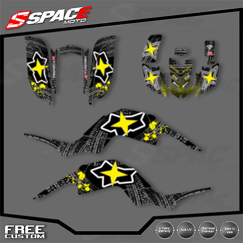 

SPACE Custom Motorcycle Graphics For YAMAHA RAPTOR 660 Decal Stickers Kits 003