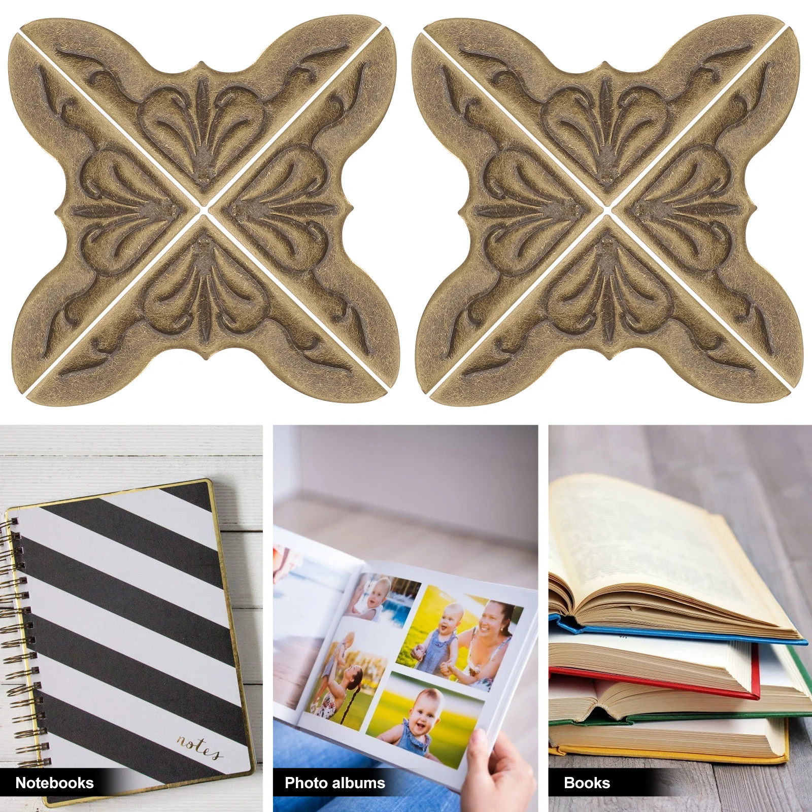 

30Pcs Metal Book Corners Durable Protective Covers Style Book Corner Protectors Album Scrapbook Notebook Edges