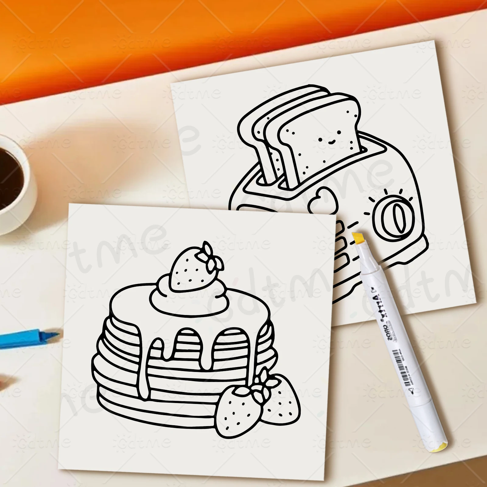 FOOD SWEETS Malbuch mit kräftigen, einfachen Mustern für Erwachsene, niedliches Zeichenbuch, perfektes Geschenk für Party und Geburtstag – Detail 9