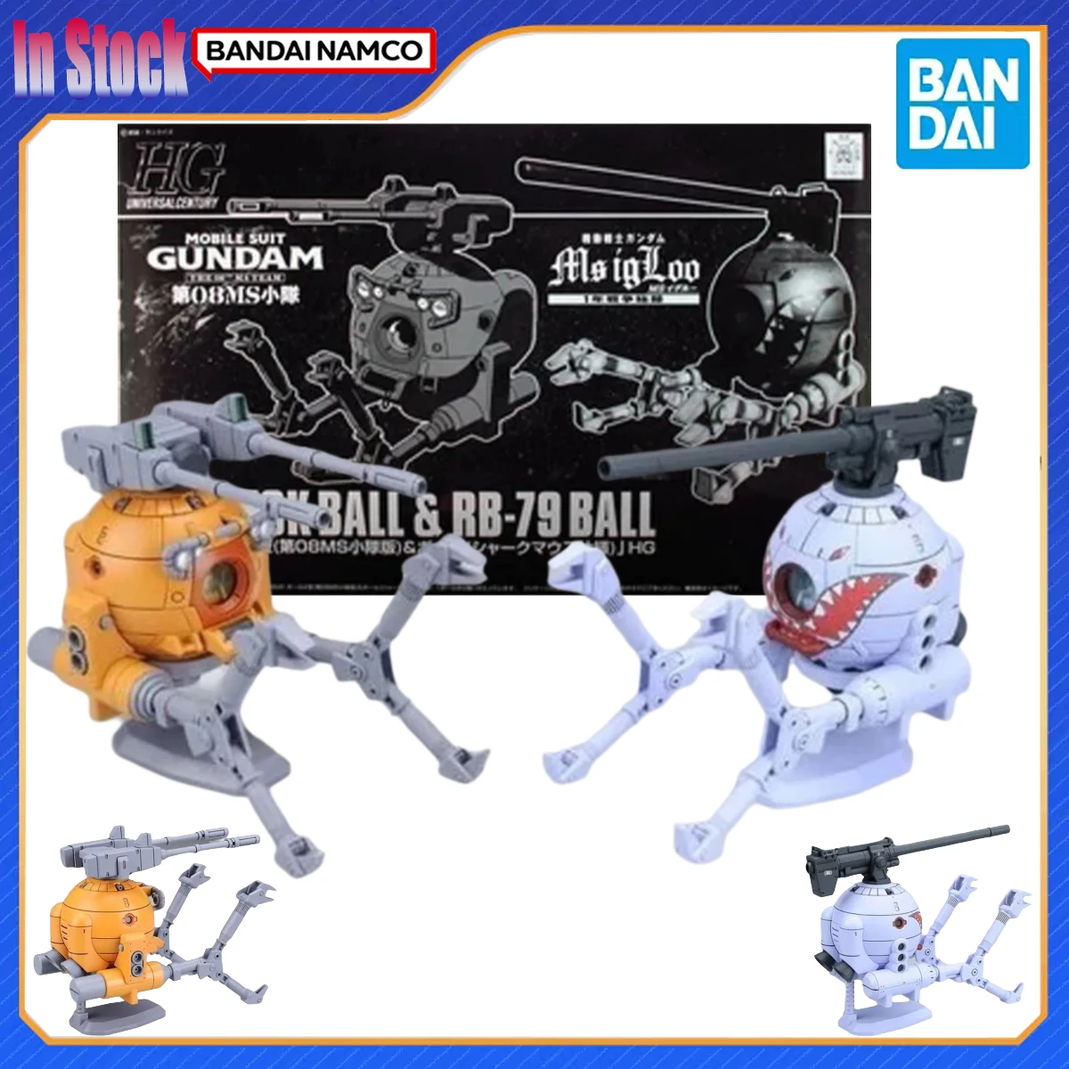 

Original Genuine Bandai Anime GUNDAM HG 1/144 RB-79K BALL AND RB-79 BALL Action Figure Model Kits Gift for Boy Girl In Stock