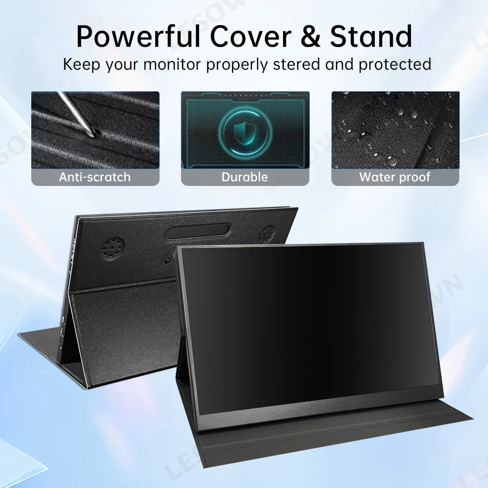 LESOWN 13.3 Inch 4K Portable Monitor UHD Display Driver-free External Screen with Speakers for Laptop