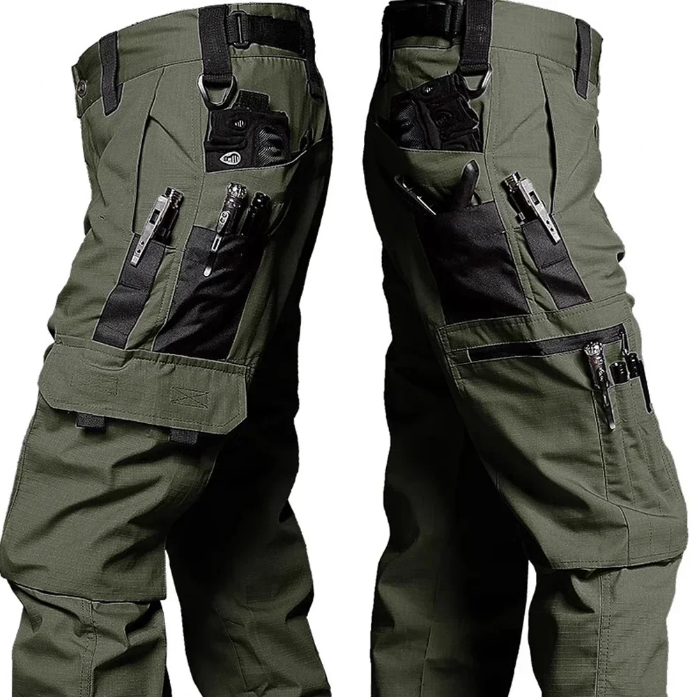 

Men's Tactical Pants Work Casual Cargo Pants Waterproof Multi-pocket Wear-Resistant Outdoor Training Trousers