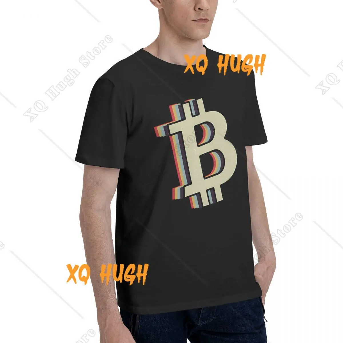 Retro Bitcoin Bitcon Tshirt 100% Cotton Tops For Men Classic Vintage Funny T-Shirt Unisex Tees