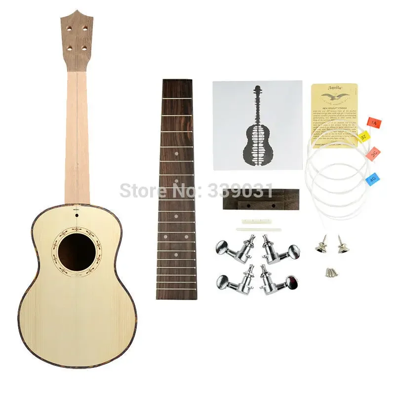 

NAOMI DIY Ukulele Concert Ukulele Spruce Top Koa Back Ukulele KIT 4 String Guitar Set New