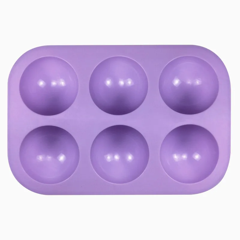 6 Holes 3D Ball Round Half Sphere Silicone Molds for DIY Baking Pudding Mousse Chocolate Cake Mold Kitchen Accessories Tools