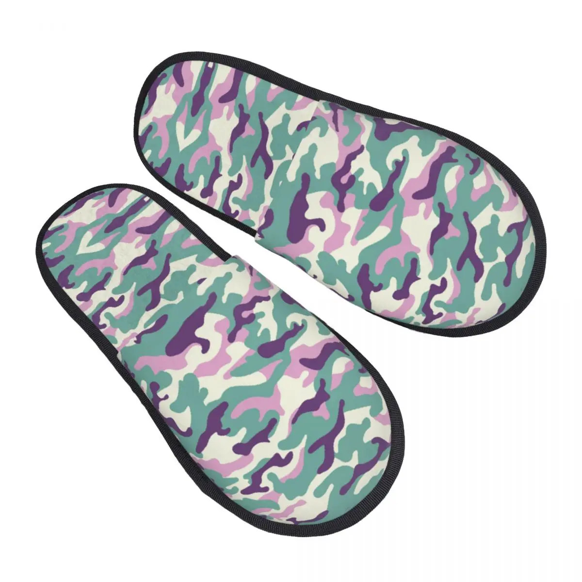 

Custom Woodland Camouflage Camo Soft Memory Foam House Slippers Women Comfy Warm Anti-Skid Slipper