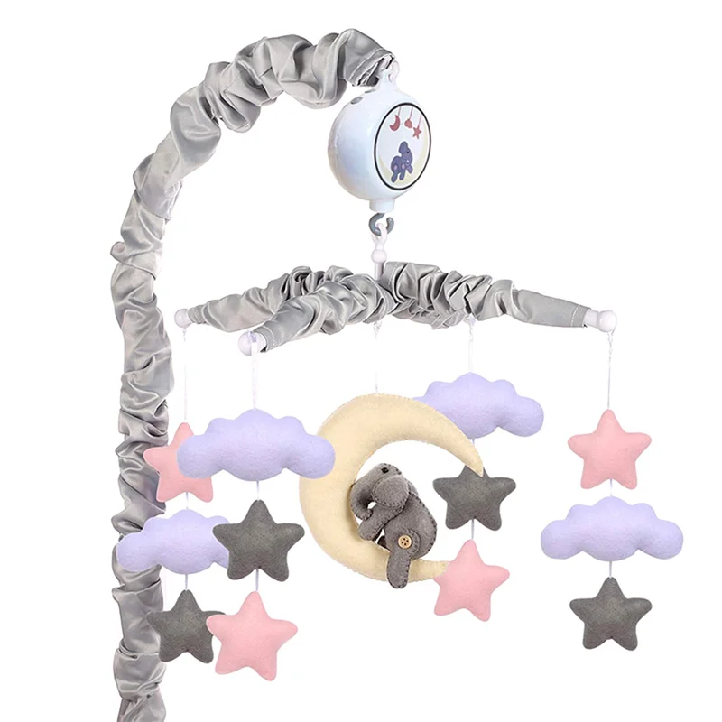 A19Q-Baby Mobile For Crib Crib Mobile For Boys Girls 12 Lullabies Digital Musical Box Baby Mobile Rattles Nursery Decor