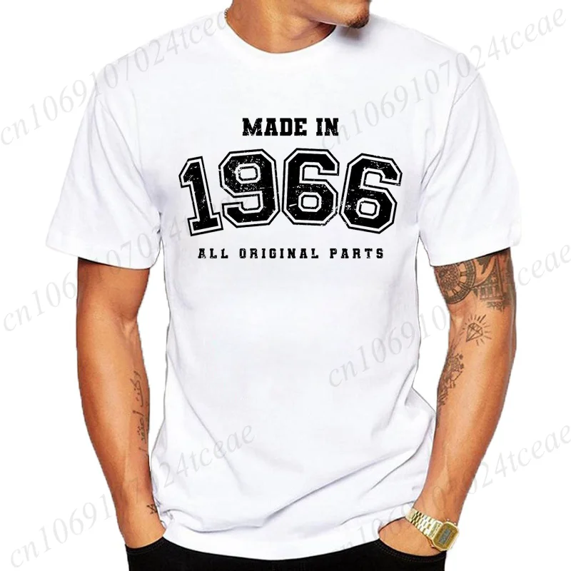 Made in 1966 All Original Parts Shirt for Women Men Funny 1966 Birthday Gift Tee Vintage 1966 Year Born T-Shirt for Men Women