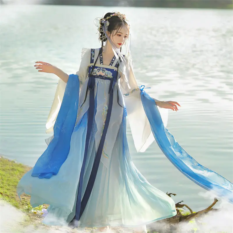 New Hanfu Suit Women's Complete Set of Ancient Clothes and Han Elements Improved Daily Super Fairy Ancient Chinese