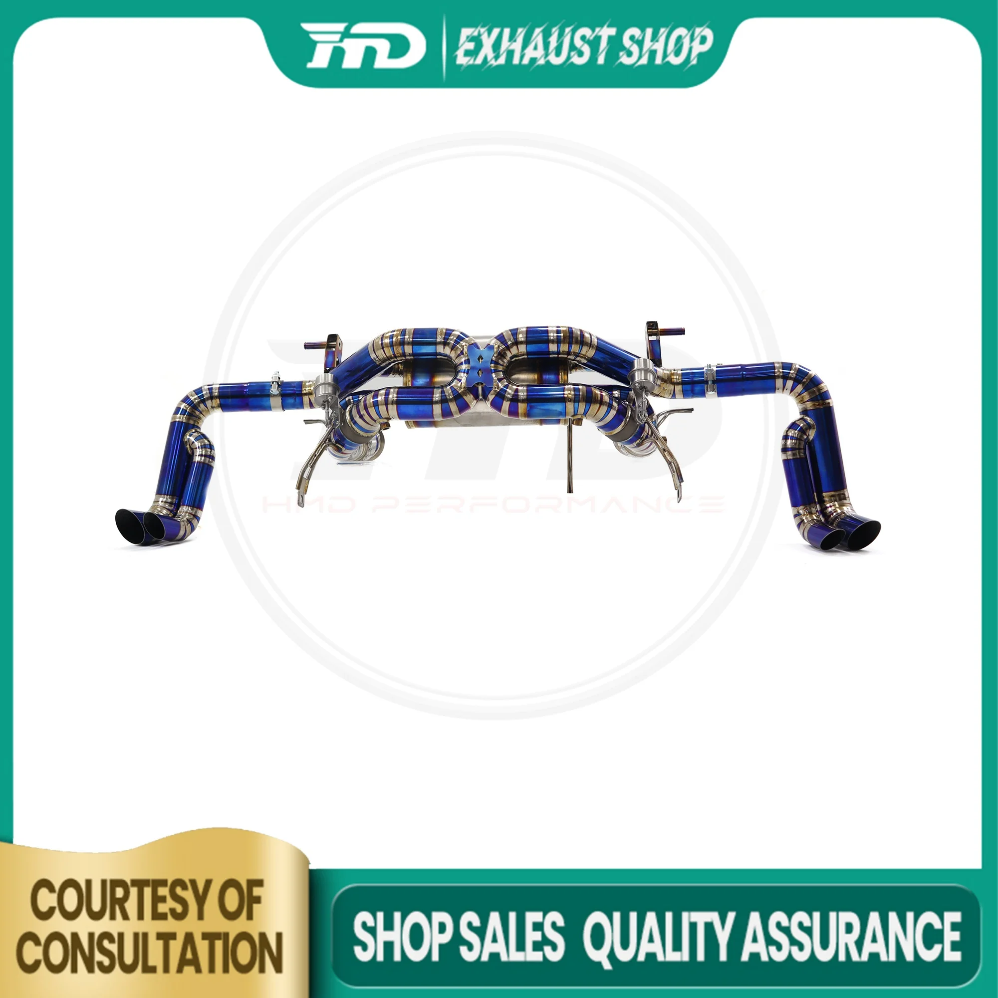 

High Quality Catback For Audi R8 V10 2020+ With OPF Exhaust System Titanium Vacuum valve Muffler Non-destructive HMD