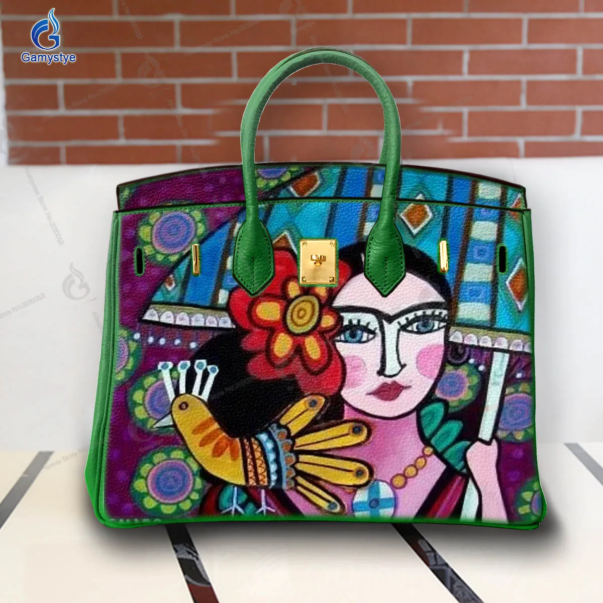 

Personalizar bolso Art Hand Painted The woman holding an umbrella and the little bird Bag Women Bag Messenger Crossbody Handbags