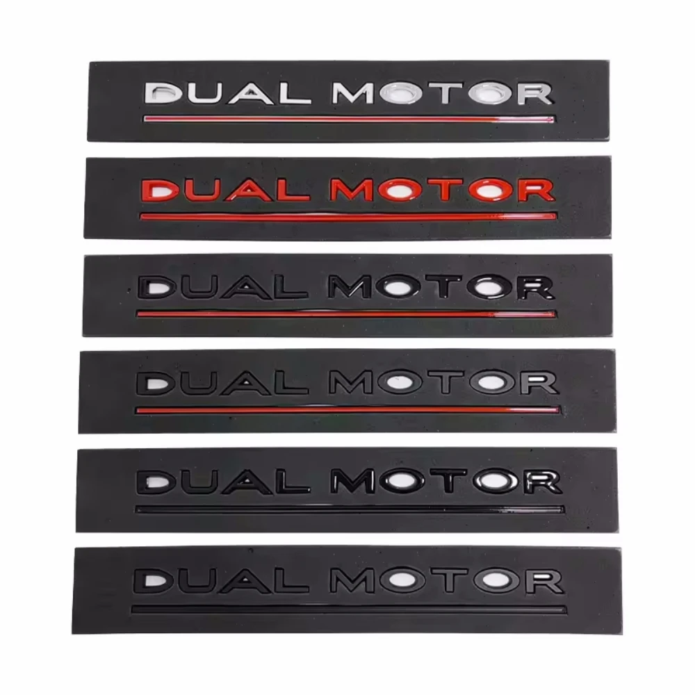 

3D ABS Chrome Black Logo DUAL MOTOR Emblem Letters Decal Car Trunk Badge For Model 3 Y S X Dual Motor Sticker Accessories