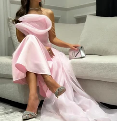 AsaNagi Baby Pink New Evening Dresses Off Shoulder Floor-Length Beads Women Elegant Party Dress 2025 customized vestido de noche