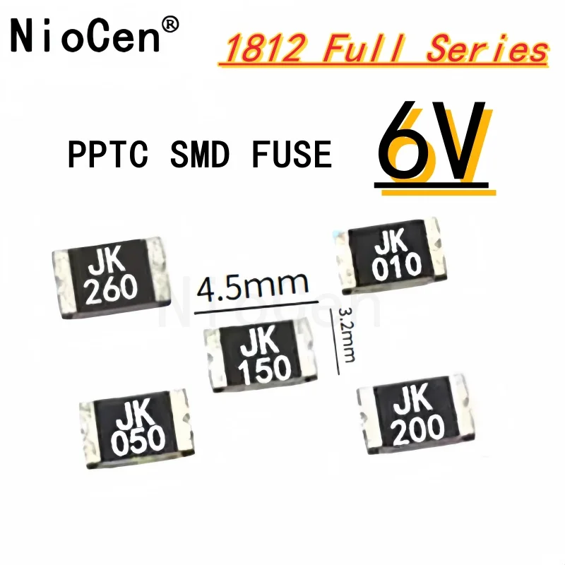 

（10pcs）1812 6V patch self-healing fuse PPTC SMD 0.1A 0.2A 0.5A 500mA 1A 1.5A 2A 6V