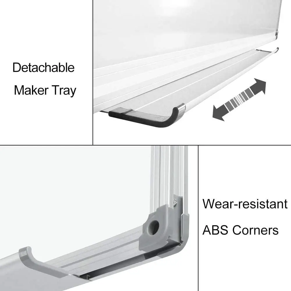 Placa magnética de apagamento a seco 24x36 polegadas, quadro branco com estrutura de alumínio para escritório, sala de aula e uso doméstico