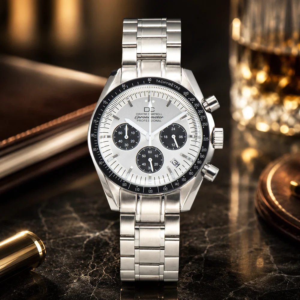 DC VK63 Watch High Quality C3 Green Night Light VK63 Chronograph Fit For speed master style VK63 Men Watch Calendar Window Water
