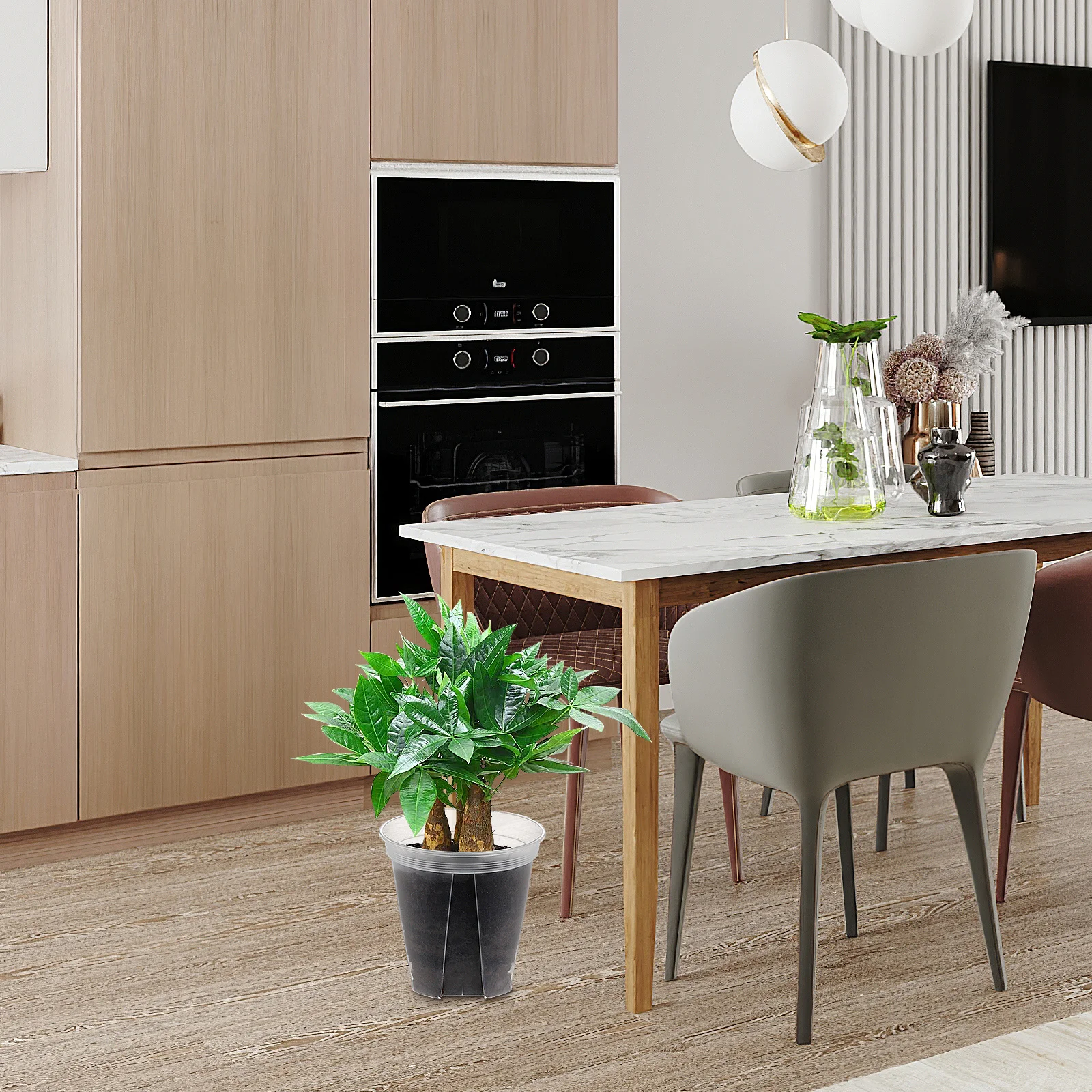 2 قطعة الأواني واضحة للنباتات ثقوب الصرف العصارة الصبار الحضانة البلاستيك الشفاف اناء للزهور ديكور غرفة مكتب المنزل