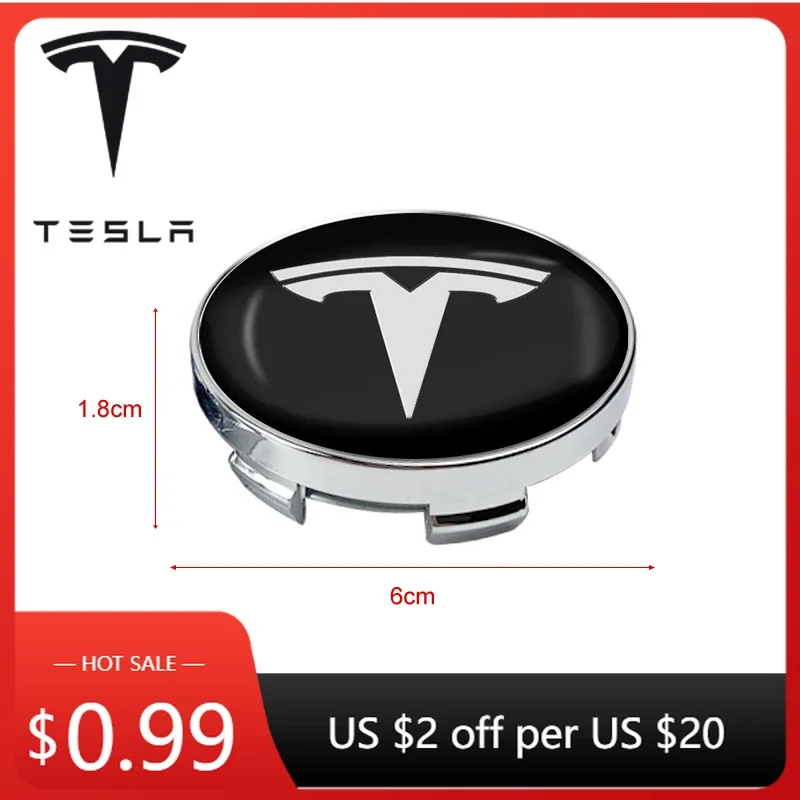

Sticker 2025 Hot 4pcs 60mm Car Wheel Center Hub Cap Rim Cover Emblem Sticker For Tesla Model Y Model 3 S X Badge Emblem Auto