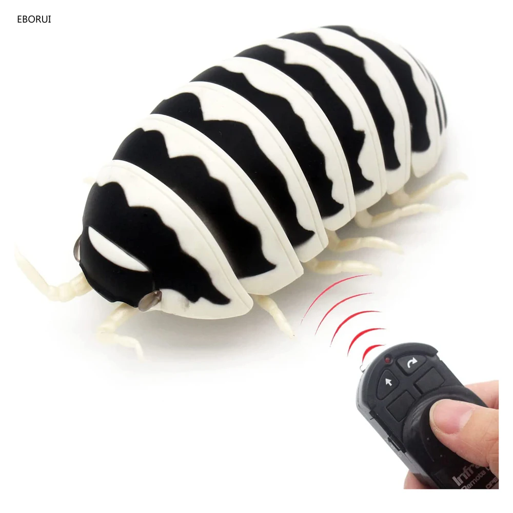 EBORUI RC Pillbug รีโมทคอนโทรลหนอนที่สมจริง Pillbug สัตว์อิเล็กทรอนิกส์ Prank ของเล่นแมลงรถวันเกิดสำหรับเด็กของขวัญของเล่น