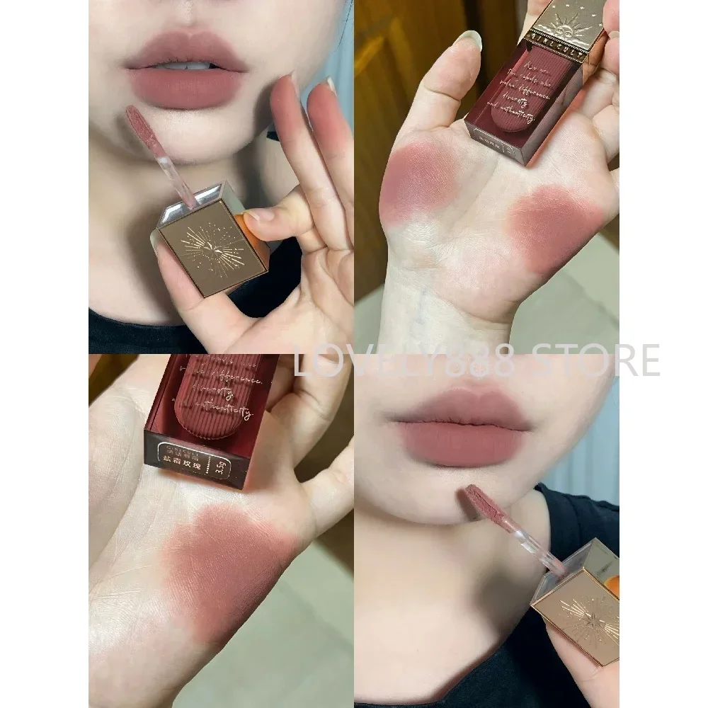 Korean Girlcult Love Story Lipstick Shimmer Rose Beige Lip Cream Long-lasting Nude Lip Glaze Matte Aromatic Makeup Cosmetics