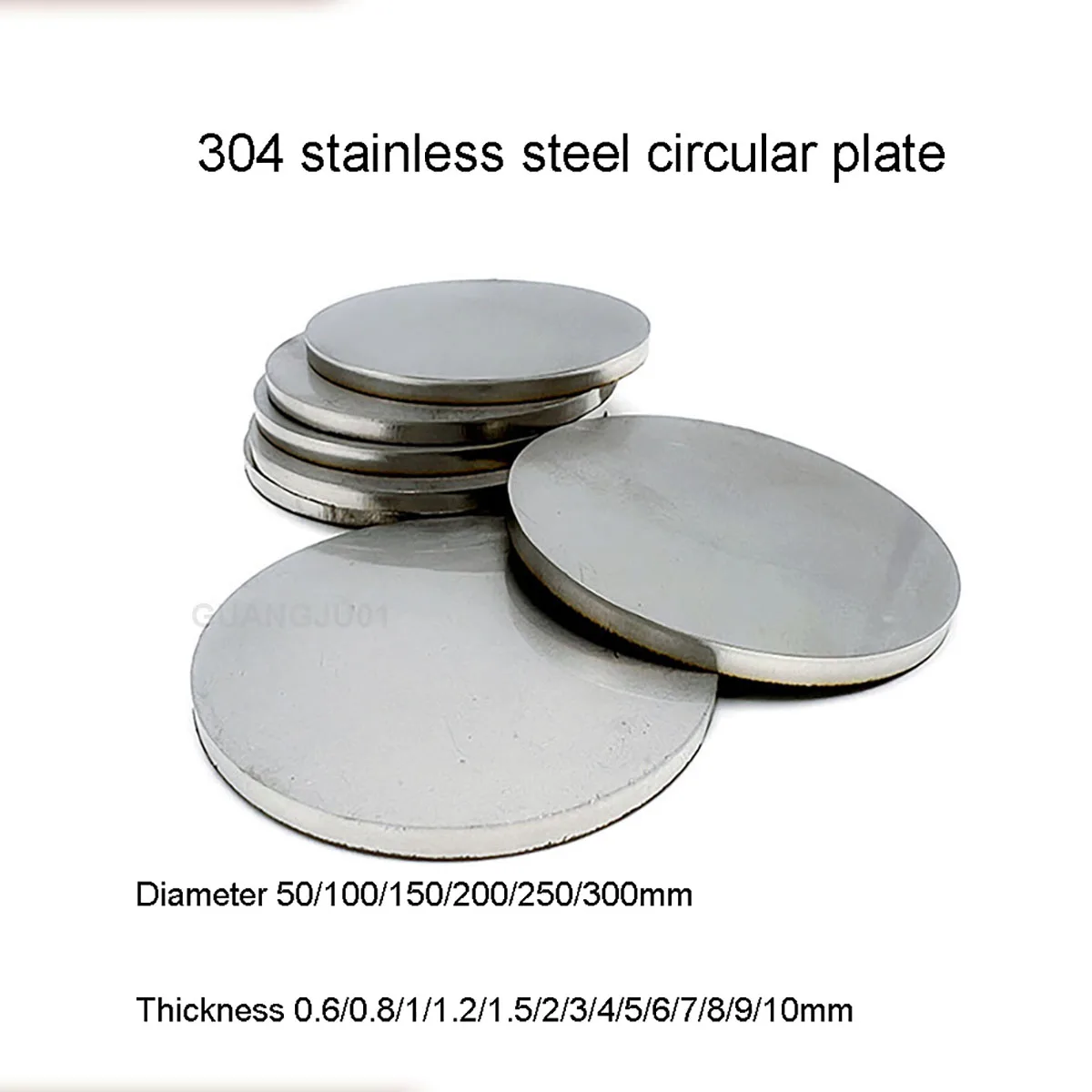 1 Pcs 304 steel washer Thick 0.6mm-10mm Diameter 50mm-300mm Solid Stainless Steel No Hole Solid Disc Non-Hole Round Board