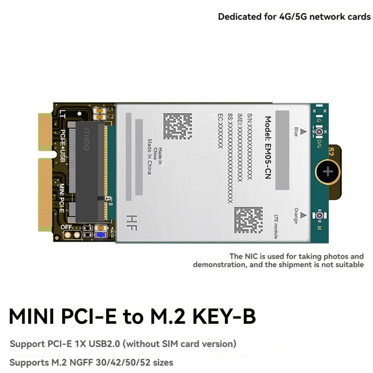 

New Adapter Card MPCIE to KEY-B Expansion Slot MINIPCI-E to M.2 NGFF NIC Adapter Card WIFI Interface to M Adapter Card A