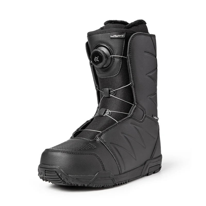 Adult Anti-Slip Waterproof Velvet Lined Snowboard Boots Steel Wire Lacing System Pattern Quick-Fit Step on Snowboard Boots