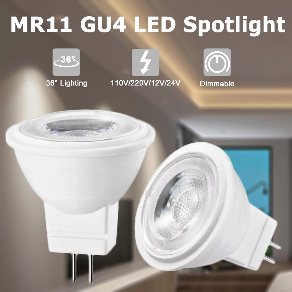 3W MR11 GU4 reflektory LED 12V/24V 110V/220V żarówka LED ściemnialna ciepła/neutralna/chłodna biała lampa do salonu 36 ° oświetlenie