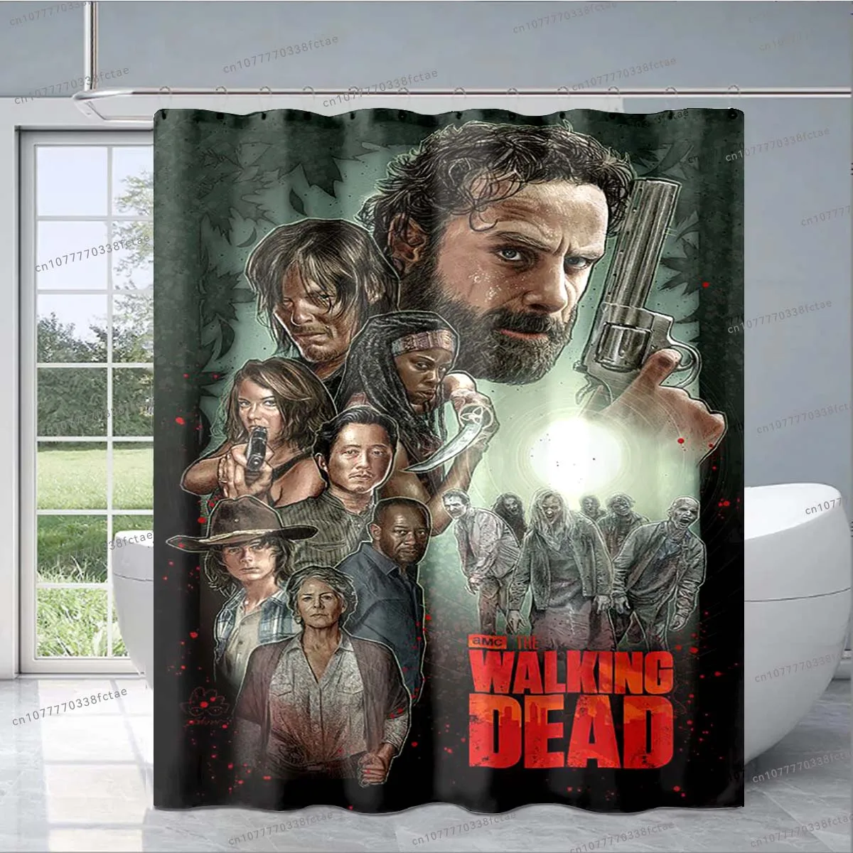 The Walking Dead Shower Curtain Horror TV Series Shower Curtain Adult Kid's Bathroom Decoration Shower Curtain Birthday Gift