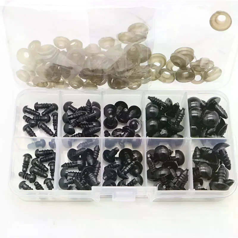 

100Pcs/Set 6-12mm Plastic Safety Eyes, DIY accessories for puppet and animal toys.