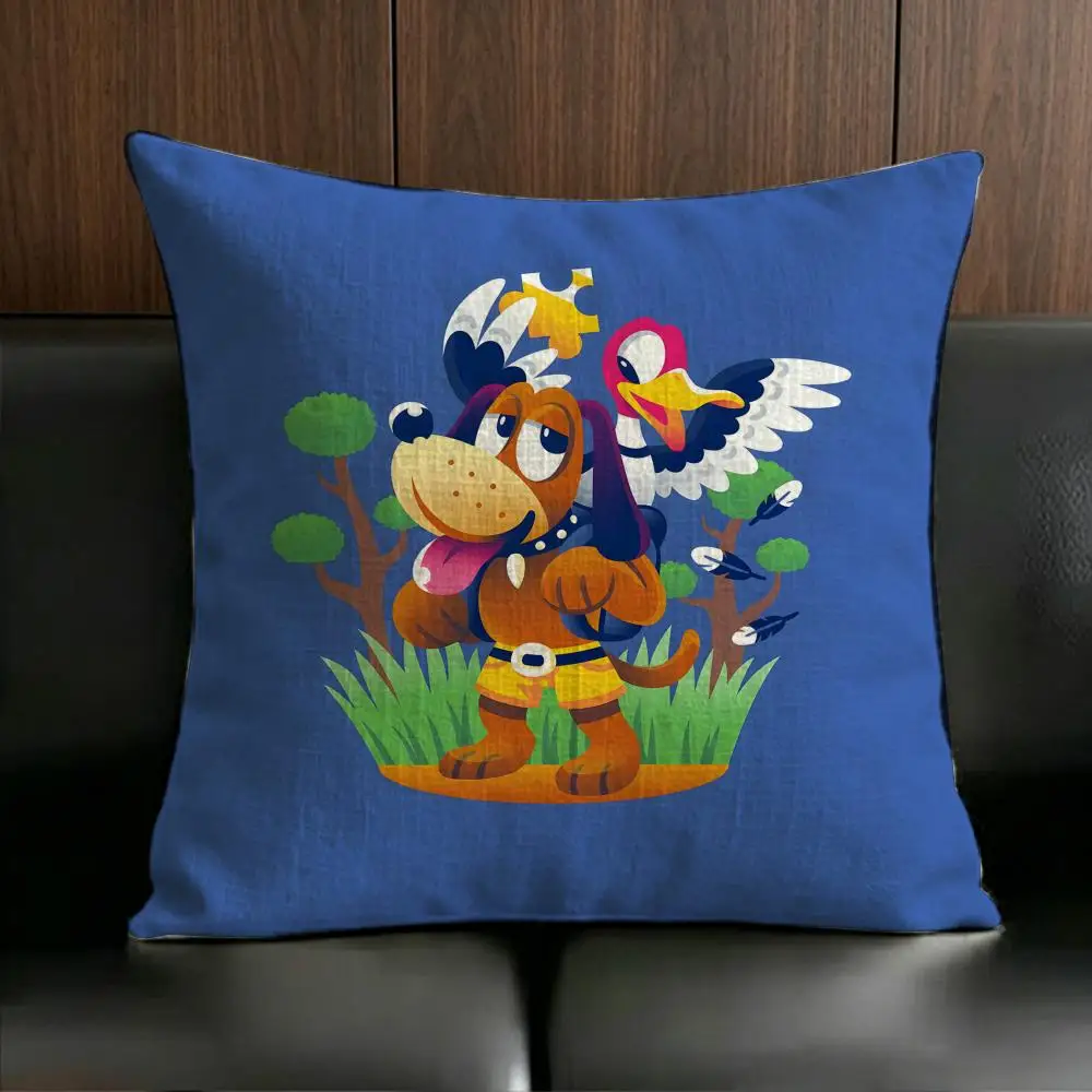 Anime Poster B-Banjo-Bear A-Adv Cushion Cover Anti-dustmite Pillowcase Invisible zipper silky short plush Sofa cushion cover