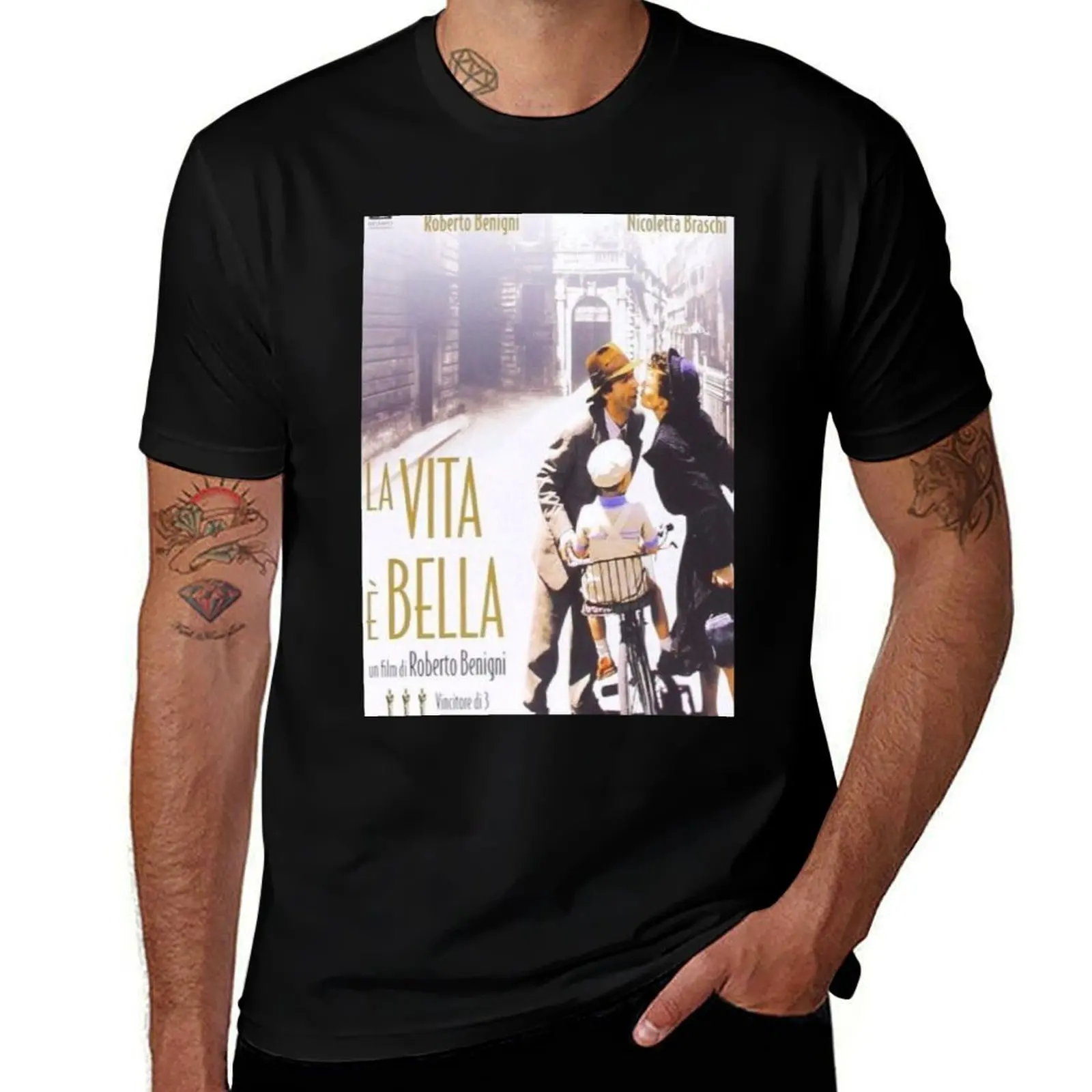 

Life is beautiful italian movie poster T-Shirt funny shirt cotton anime figures valentines clothes oversized t shirt men