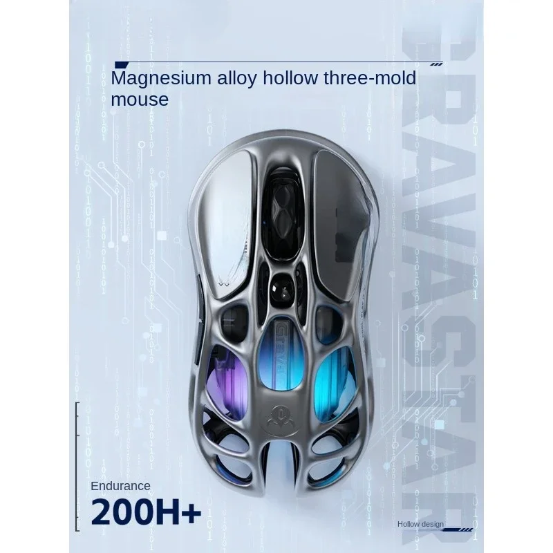 Cocoon Breaking Mouse 3395 E-Sports Games Three-Mode Wireless Wired Magnesium Alloy Hollow