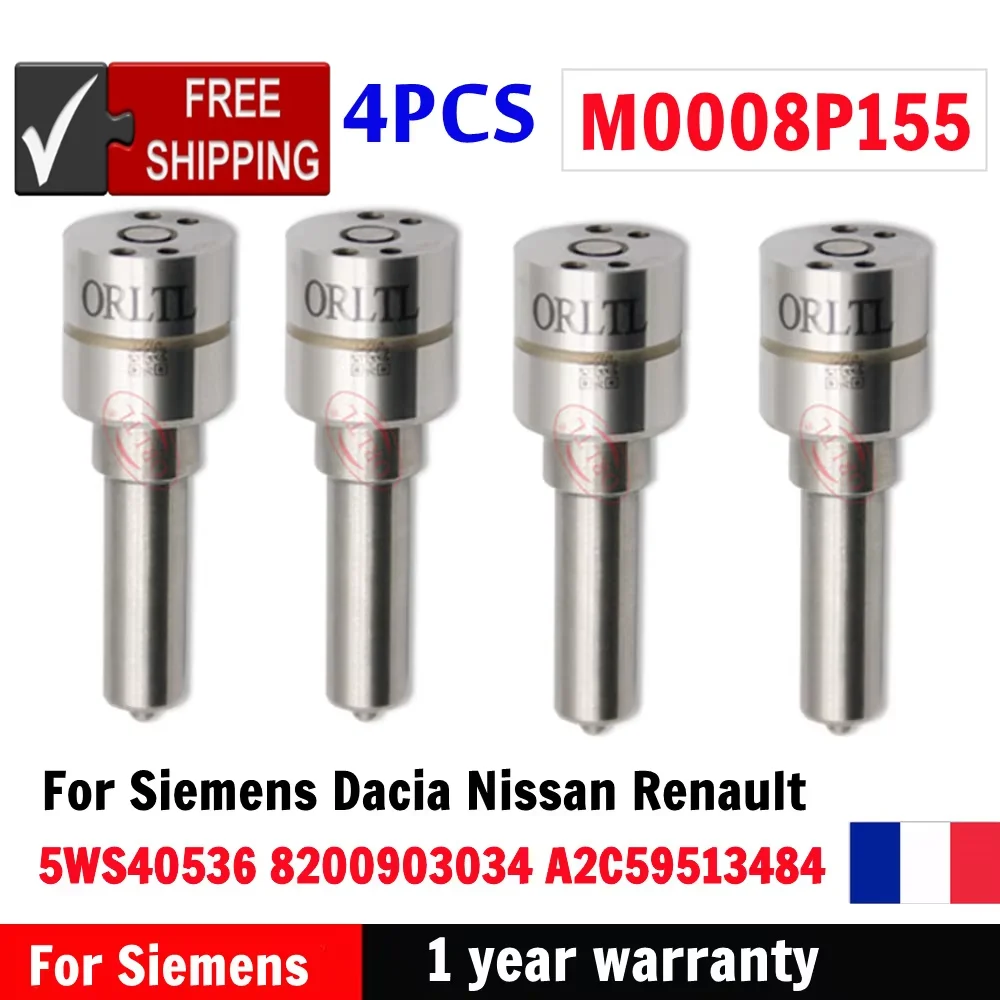 

4PCS Nozzle M0008P155 Commmon Rail 5WS40536 for Siemens Dacia Nissan Renault Injector 8200903034 A2C59513484 ORLTL