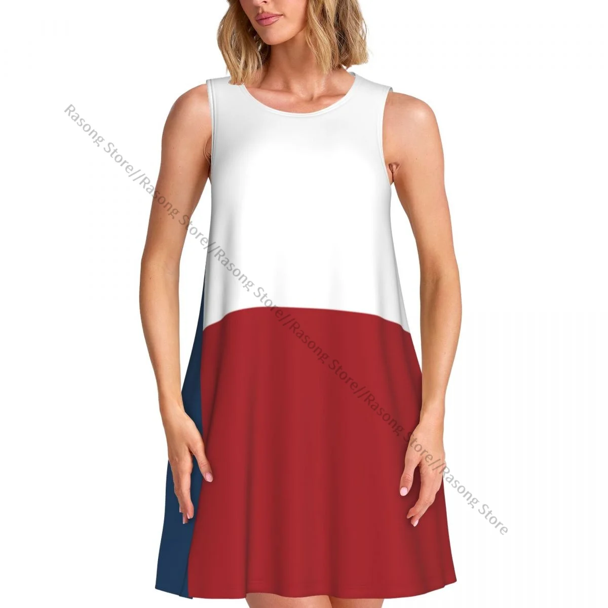 Women's Dress Flag Of Texas Summer Casual T Shirt Beach Cover up Tank Dress
