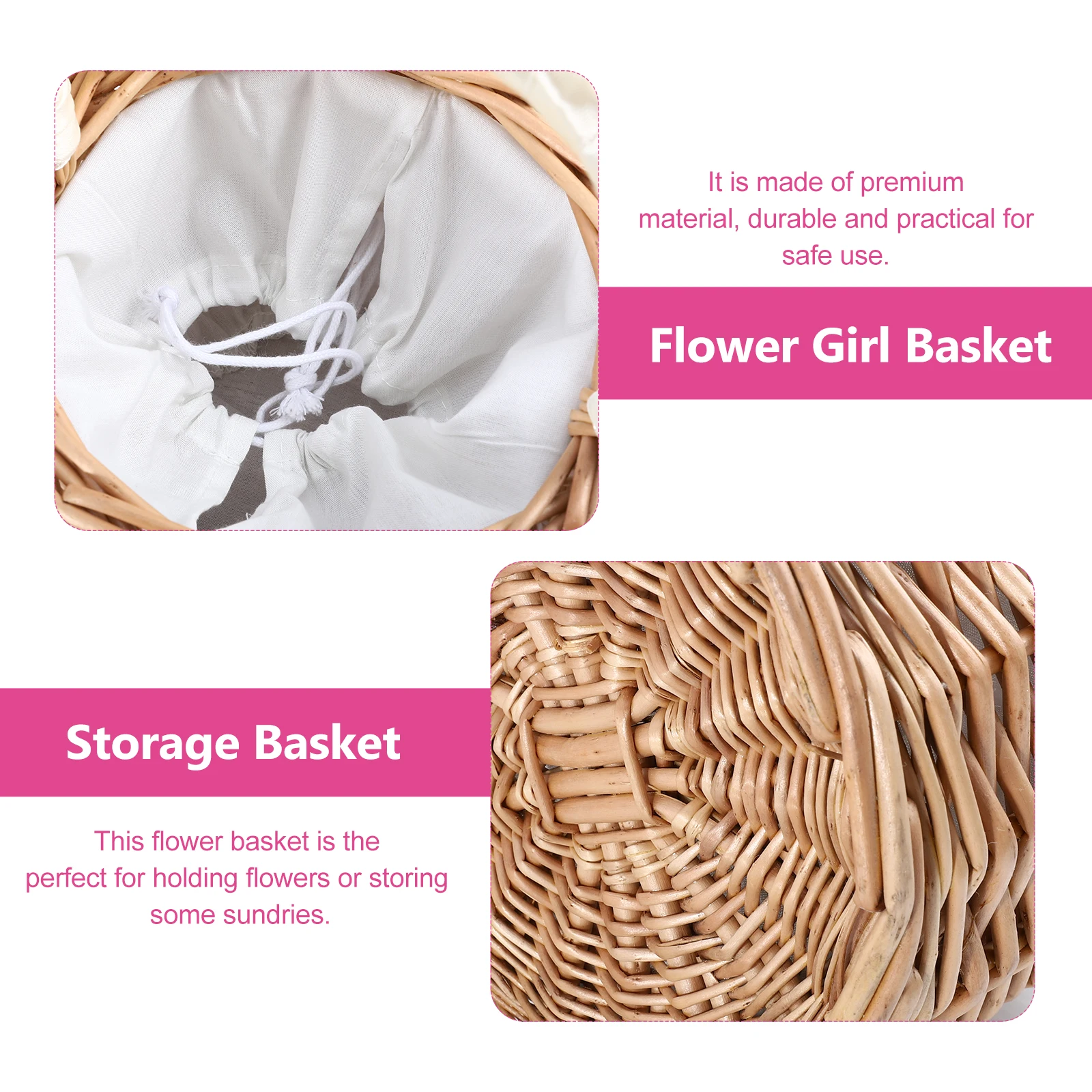 

Red Storage Basket Handwoven Wicker Picnic Basket Durable Eco-friendly Home Decor Fruit Snack Container Storage