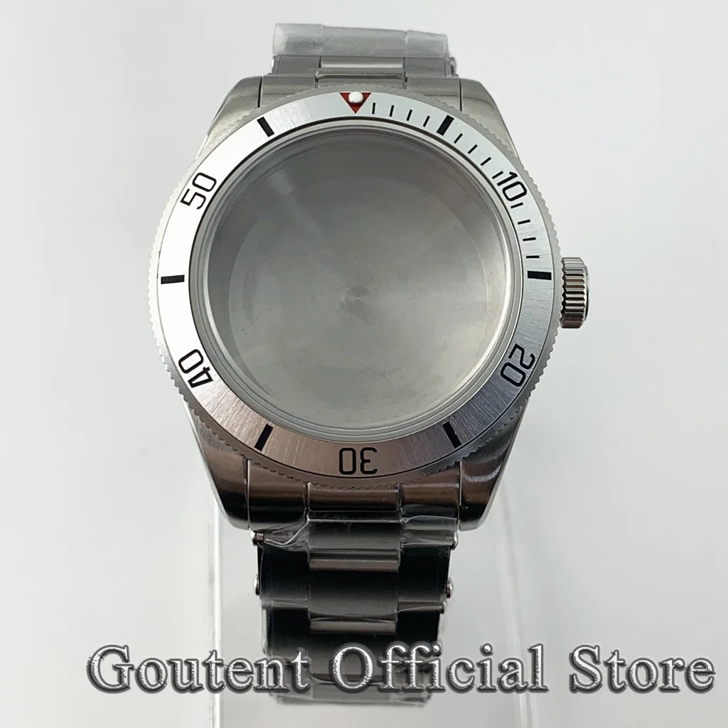 Goutent 39mm Watch Case Dome Sapphire Glass With Aluminum/Ceramics ​Bezel Fit NH35 NH36 Movement 200 Meters Waterproo