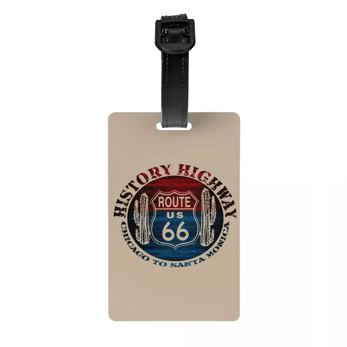 

Route 66 America Road Vintage Trip Luggage Tag Travel Bag Suitcase Privacy Cover ID Label